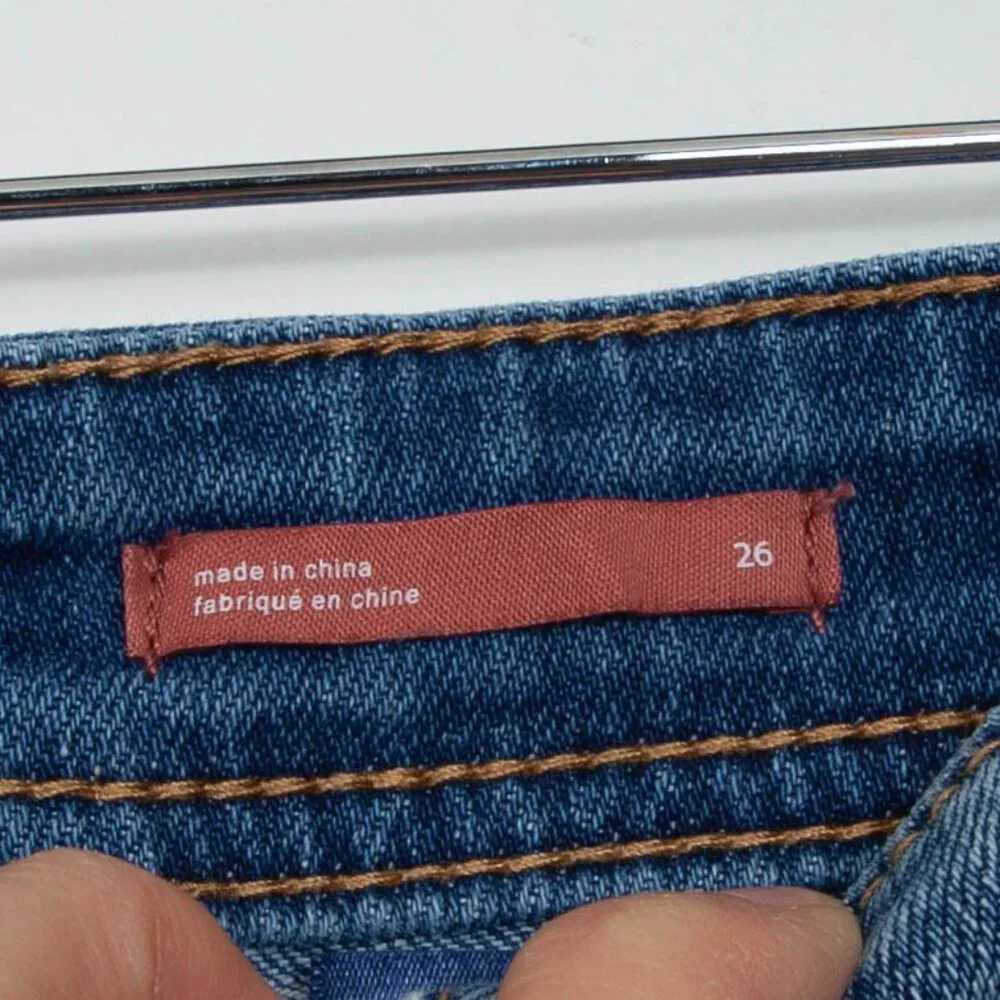 Anthropologie Pilcro‎ Slim Boyfriend Crop Denim Jeans Bohemian Preppy Womens 26